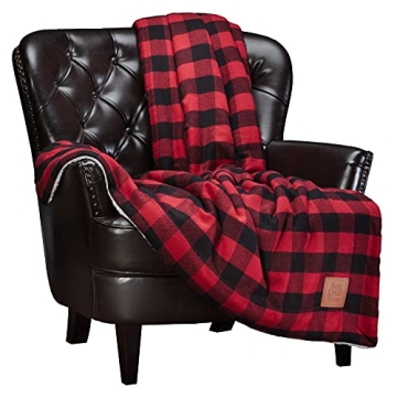Chanasya Premium Best Dad Sherpa Plaid Throw Blanket - Soft Cozy Plush Fluffy Fleece Flannel Throw B...