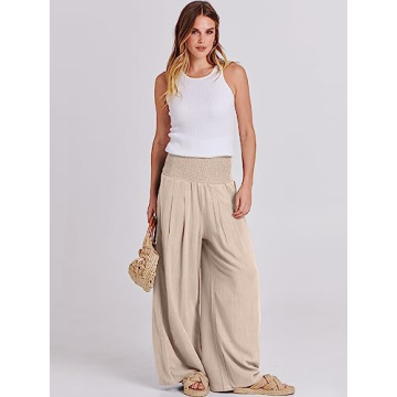 Stylish ANRABESS Women Linen Palazzo Pants for All Occasions