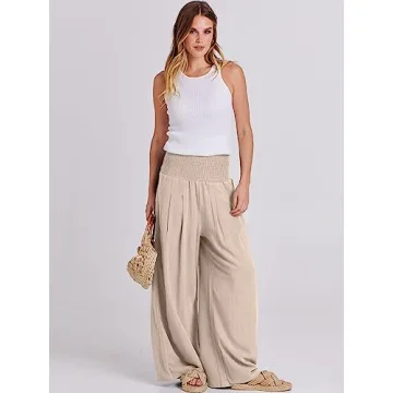 Stylish ANRABESS Women Linen Palazzo Pants for All Occasions