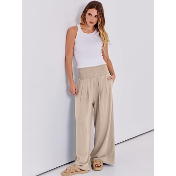 Stylish ANRABESS Women Linen Palazzo Pants for All Occasions
