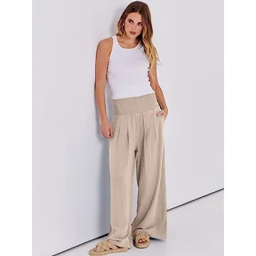 Stylish ANRABESS Women Linen Palazzo Pants for All Occasions