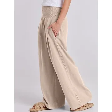 Stylish ANRABESS Women Linen Palazzo Pants for All Occasions