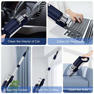 whall 25Kpa 280W Cordless Stick Vacuum Cleaner - 4 in 1, Lightweight Handheld for Home, Pet Hair, Carpet, Hard Floor, 55 Mins Runtime