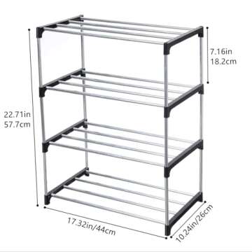 Efficient Jucaifu Stackable Small Shoe Rack for Shoe Storage