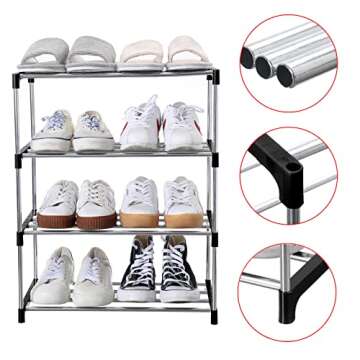Efficient Jucaifu Stackable Small Shoe Rack for Shoe Storage