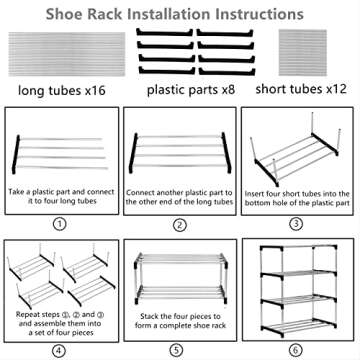 Efficient Jucaifu Stackable Small Shoe Rack for Shoe Storage