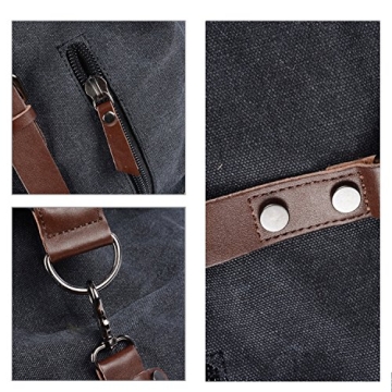 Ulgoo Travel Duffel Bag Canvas Bag PU Leather Weekend Bag Overnight (Amy Green)