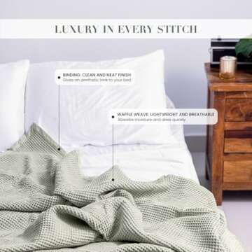 Salt Earth GOTS Certified 100% Organic Cotton Throw Blanket, 60" X 80" Waffle Blankets & Throws for ...