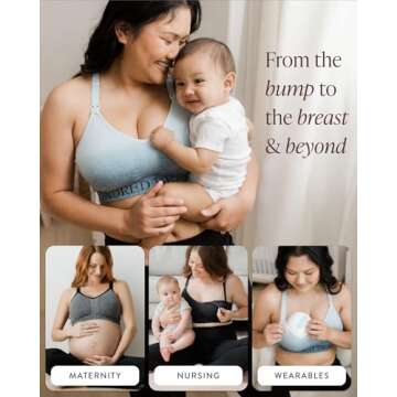 Kindred Bravely Sublime Nursing Sports Bra for Breastfeeding, Maternity, Pregnancy, for F, G, H, I C...