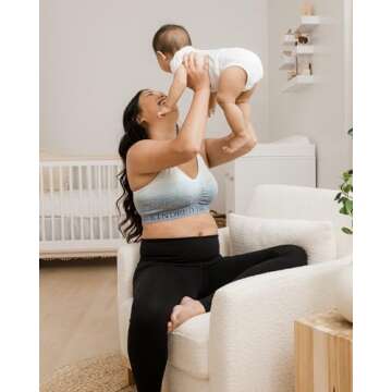 Kindred Bravely Sublime Nursing Sports Bra for Breastfeeding, Maternity, Pregnancy, for F, G, H, I Cup (Ombre Storm, X-Large-Busty)
