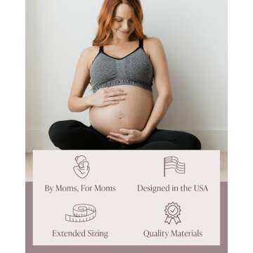 Kindred Bravely Sublime Nursing Sports Bra for Breastfeeding, Maternity, Pregnancy, for F, G, H, I Cup (Ombre Storm, X-Large-Busty)