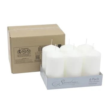 Stonebriar Long Burning Unscented Pillar Candles 6 Count