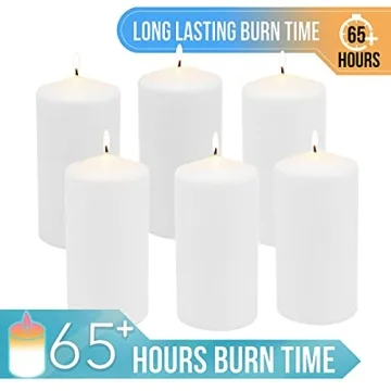 Stonebriar Long Burning Unscented Pillar Candles 6 Count