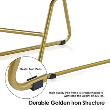 MCombo Accent Chair with Ottoman Set, Modern Armless Chair for Living Room, Bedroom, Small Space 4013 (Heat-Stamped Fabric, Saddle)