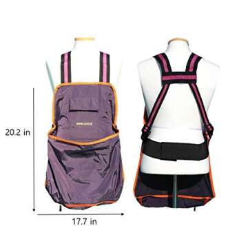 Gold Line Garden Apron with Pockets Harvest Fruit Vegetable Picking Bag For Women Gardener Adjustabl...