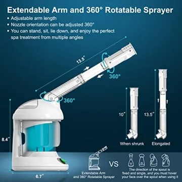 DENFANY 2-in-1 Hair and Facial Steamer for Home Use