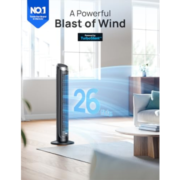 Dreo Smart Tower Fan - 26ft/s High-Speed, Quiet & Efficient