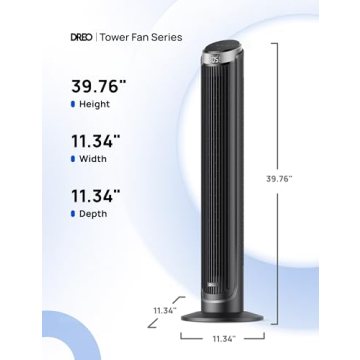 Dreo Smart Tower Fan - 26ft/s High-Speed, Quiet & Efficient
