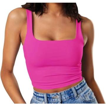 Artfish Women's Neon Crop Tank Top - Stylish Comfort