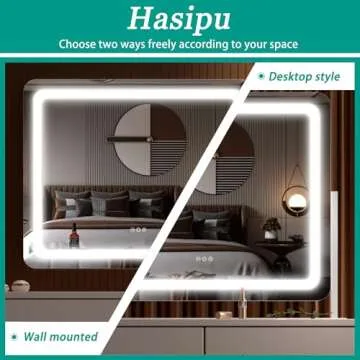Hasipu 24" LED Vanity Mirror with 10X Magnification