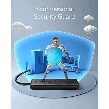 Anker 6ft Power Strip Surge Protector, 12 Outlets with Flat Plug, 1875W Output for Computer,Desktop ...