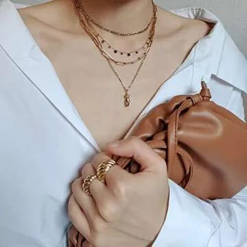 Luxval Gold Plated Figure Pendant Necklace Female Body Sculpture Necklaces for Women Dainty Gold choker for Women Minimalist 16’’length