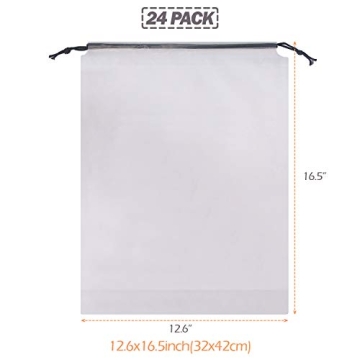 Portable Translucent Shoe Bags Set of 24 for Travel Organization