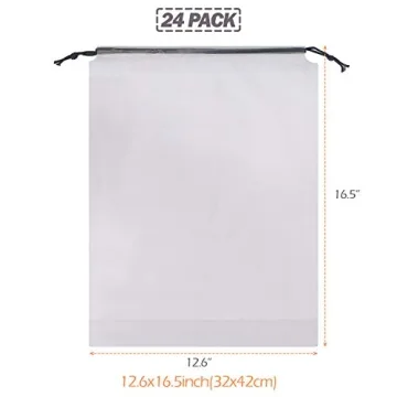 Portable Translucent Shoe Bags Set of 24 for Travel Organization
