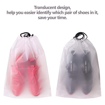 Portable Translucent Shoe Bags Set of 24 for Travel Organization