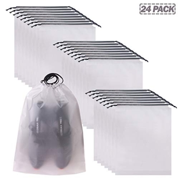 Portable Translucent Shoe Bags Set of 24 for Travel Organization
