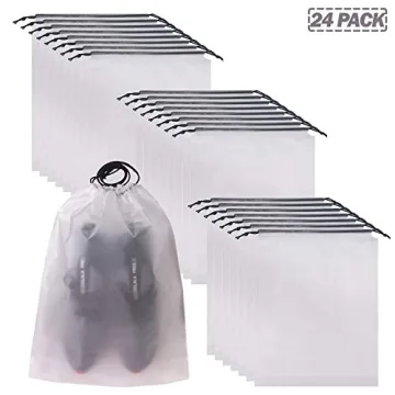 Portable Translucent Shoe Bags Set of 24 for Travel Organization