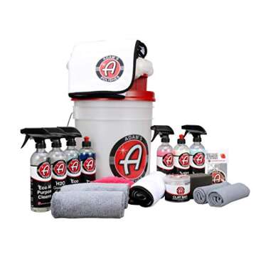 Adam's Essentials Complete Car Detailing Upgraded Kit - The Essentials for Detailing by Hand - Clean, Protect, and Shine Your Entire Car - Retain The Value of Your Car with Proper Car Care