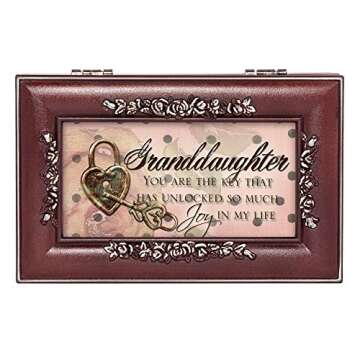Cottage Garden Granddaughter Unlocked Joy Petite Rosewood Jewelry Music Box Plays You are My Sunshin...