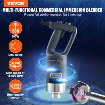 VEVOR Commercial Immersion Blender, 500W 20Inch Hand Mixer for Smoothies and Soups