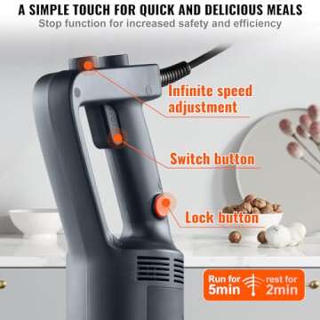 VEVOR Commercial Immersion Blender for Efficient Blending