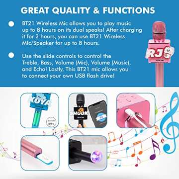 BTS Bluetooth Wireless Mic & Speaker, All Seven BTS Characters in Their Own Cute Colors (KOYA)