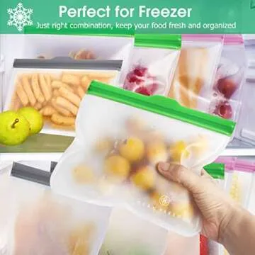 GLAMFIELDS Eco-Friendly Reusable Food Storage Bags 12 Pack