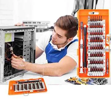 60 in 1 Screwdriver Set, Precision Professional Repair Tool Kit, Magnetic Driver Kit with Flexible Shaft, Extension Rod for Mobile Phone, Smartphone, Game Console, Tablet, PC, Blue