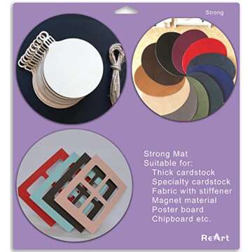 ReArt Cutting Mat Variety 6 Packs for Cricut Maker 3/Maker/Explore 3/Air 2/Air/One Adhesive Sticky Replacement - Strong, Standard, Light, 12in x 12in x 3 Packs, 12in x 24in x 3 Packs.