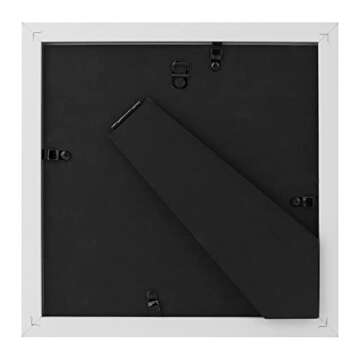 Golden State Art, 8x8 Picture Frame with MDF Wood and High Definition Glass, Display 4x4 with Mat or Without Mat Photo Frame Collage for Tabletop&Wall Mounting Decor (16 Pack, White)