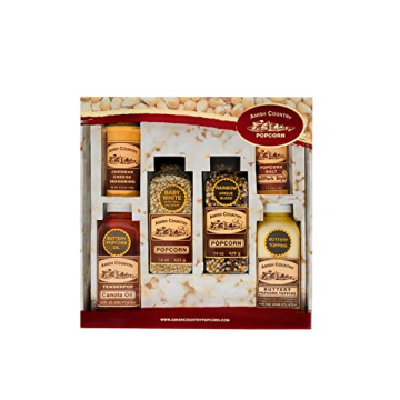 Amish Country Popcorn | Variety Bundle All in One Set | 14 ounce Baby White, 14 ounce Rainbow Popcor...