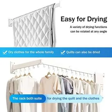 Wall Mounted Clothes Drying Rack - Space Saving Laundry Solution