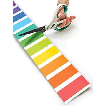 Teacher Created Resources Colorful Stripes Straight Rolled Border Trim, 50 Feet