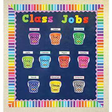 Teacher Created Resources Colorful Stripes Straight Rolled Border Trim, 50 Feet