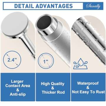 Adjustable SUNALLY Shower Curtain Rod for Easy Installation
