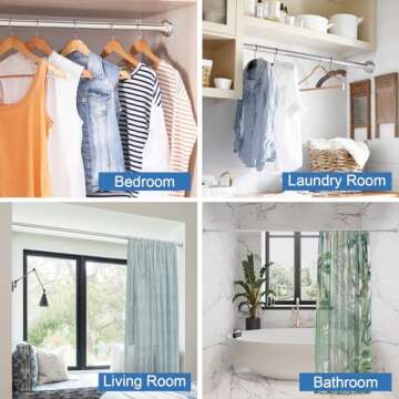 Adjustable SUNALLY Shower Curtain Rod for Easy Installation