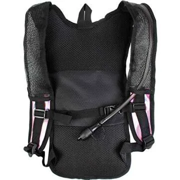 SOJOURNER Hydration Pack Backpack - 2L Water Bladder Included for Festivals, Raves, Hiking, Biking, Climbing, Running and More (Holographic - Pale Pink)