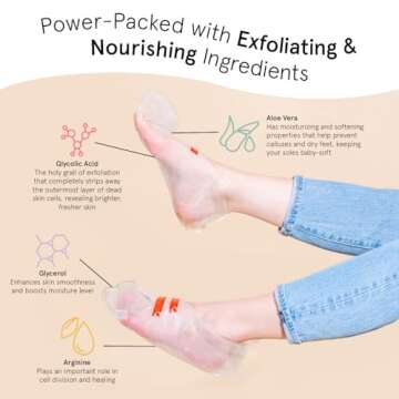 grace & stella Award-Winning Foot Peeling Mask - Foot Peel Masks (4 Pairs, Unscented) - Moisturizing Foot Masks That Remove Dead Skin, Exfoliating Foot Mask for Dry Cracked Feet, Feet Peeling Mask