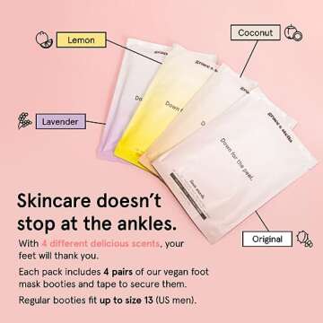 grace & stella Award-Winning Foot Peeling Mask - Foot Peel Masks (4 Pairs, Unscented) - Moisturizing Foot Masks That Remove Dead Skin, Exfoliating Foot Mask for Dry Cracked Feet, Feet Peeling Mask