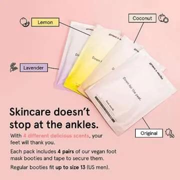 grace & stella Award-Winning Foot Peeling Mask - Foot Peel Masks (4 Pairs, Unscented) - Moisturizing Foot Masks That Remove Dead Skin, Exfoliating Foot Mask for Dry Cracked Feet, Feet Peeling Mask